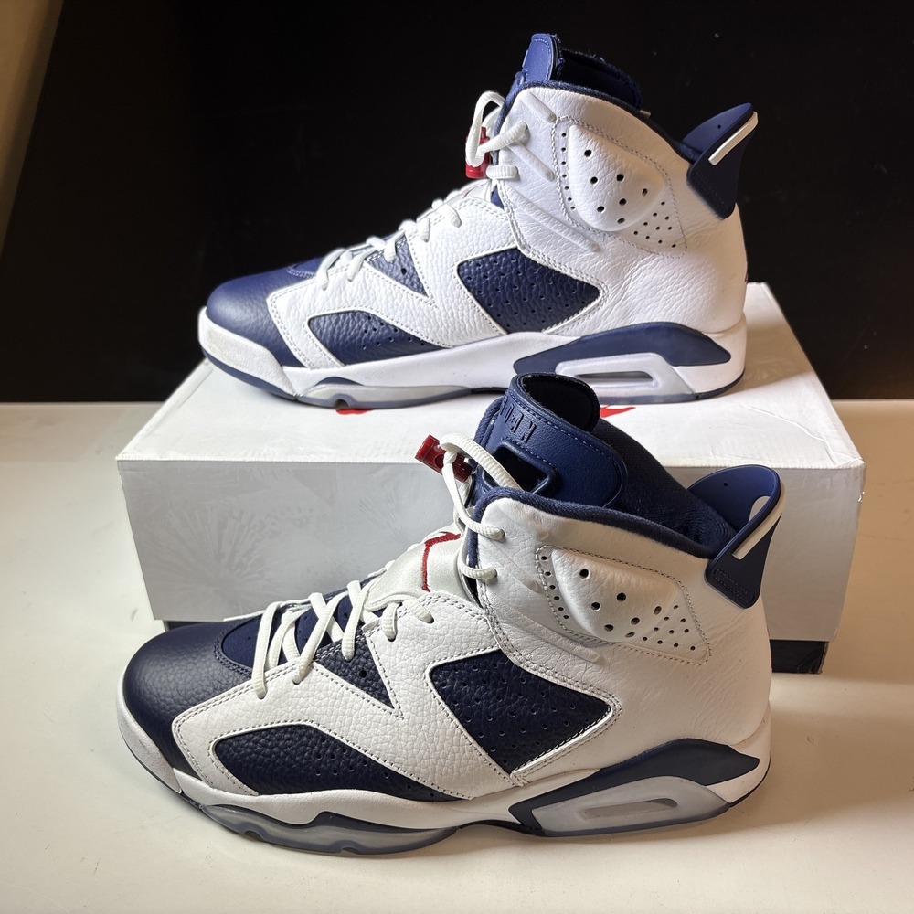 Nike Jordan 6 Retro Navy CT8529-164 Mens Size 12 Basketball Shoes Olympic